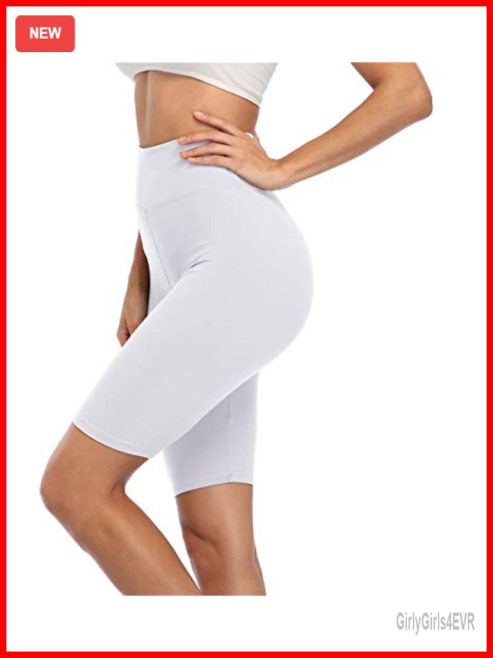 Womens High Waisted Biker Shorts Buttery Soft Mid Thigh Leggings Yoga Slip